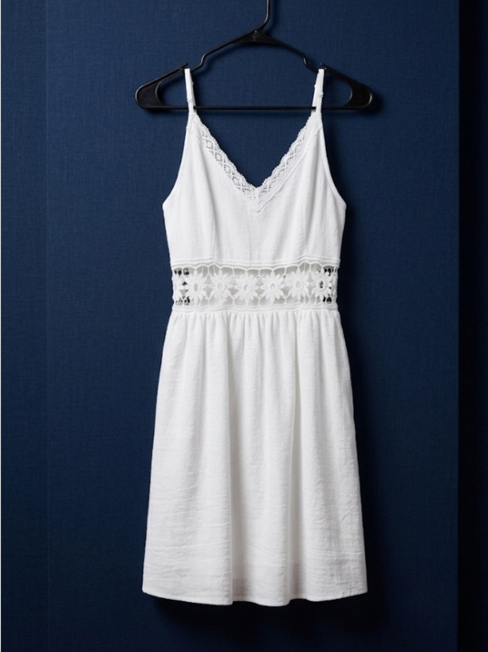 White Crochet Waist Sundress